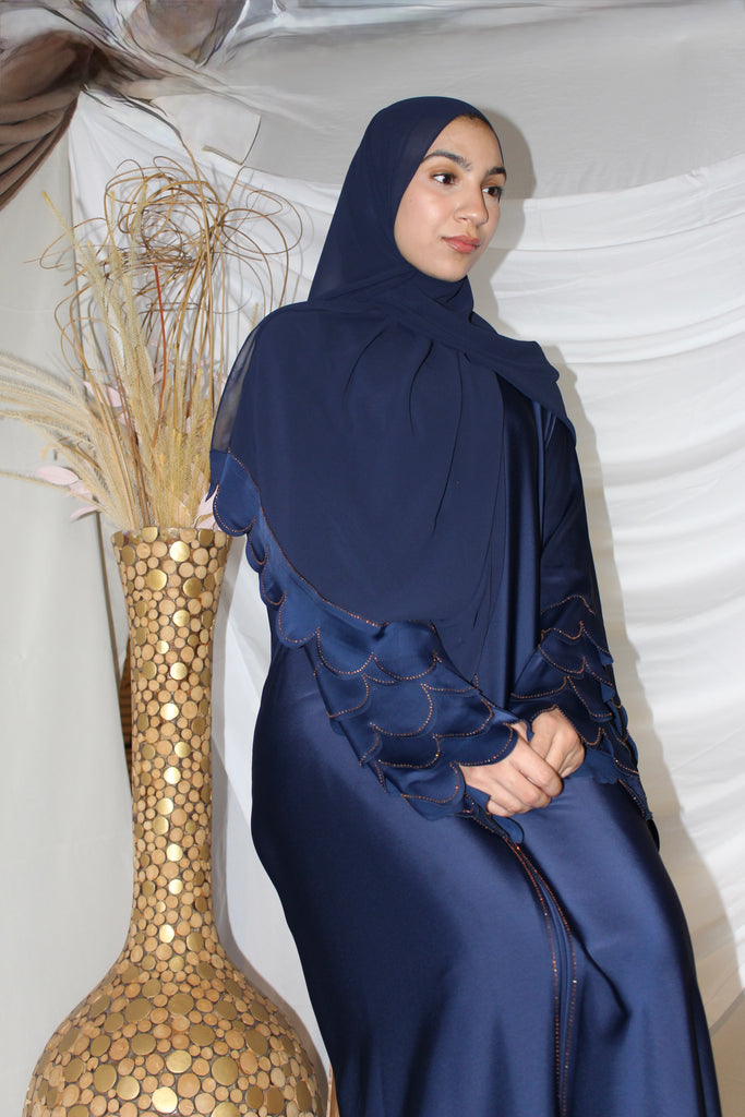 Ashwaq Abaya with Gold Stones