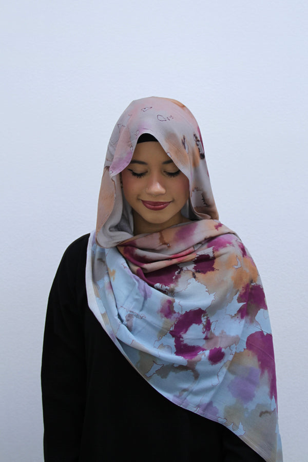 Rose Watercolor Modal Hijab