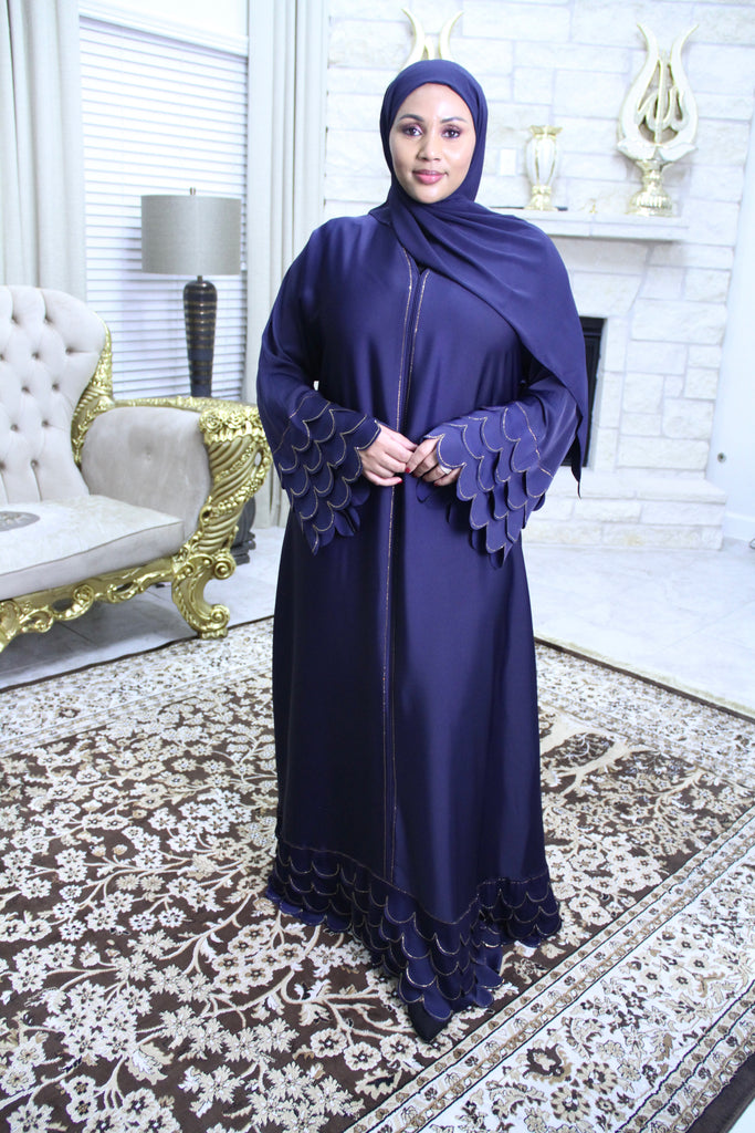 Ashwaq Abaya with Gold Stones