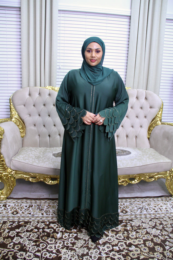 Ashwaq Abaya with Gold Stones