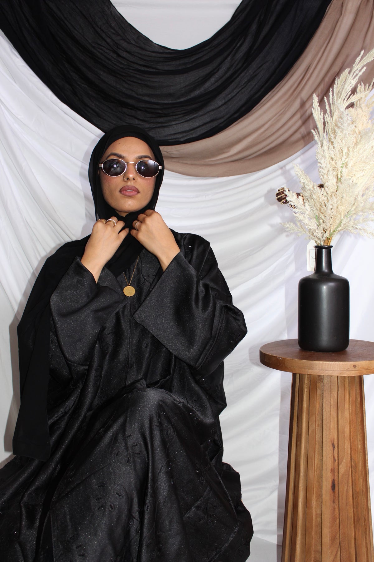 Inara modest abaya with graceful Candy Crepe fabric drape