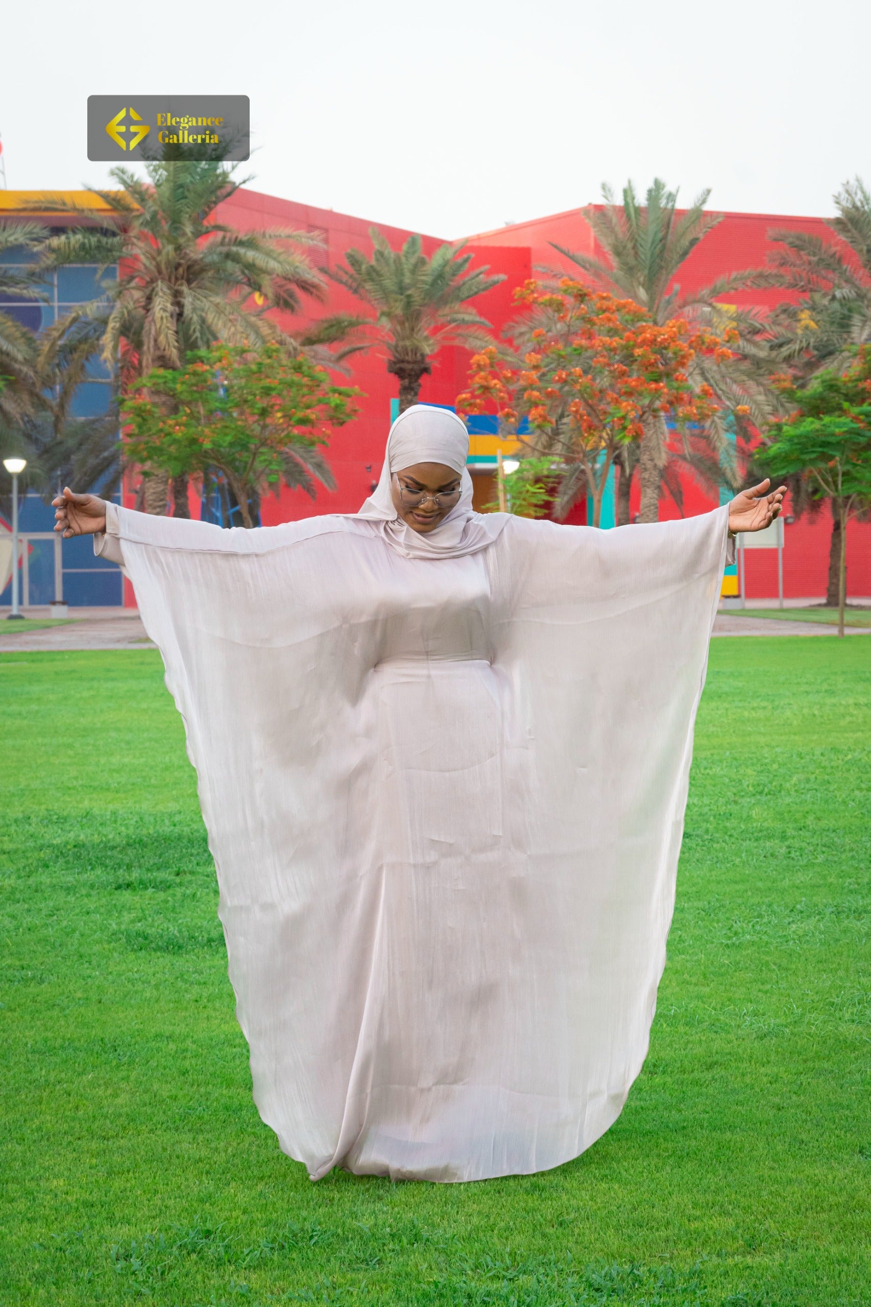 Graceful Organza Butterfly 2 piece Abaya