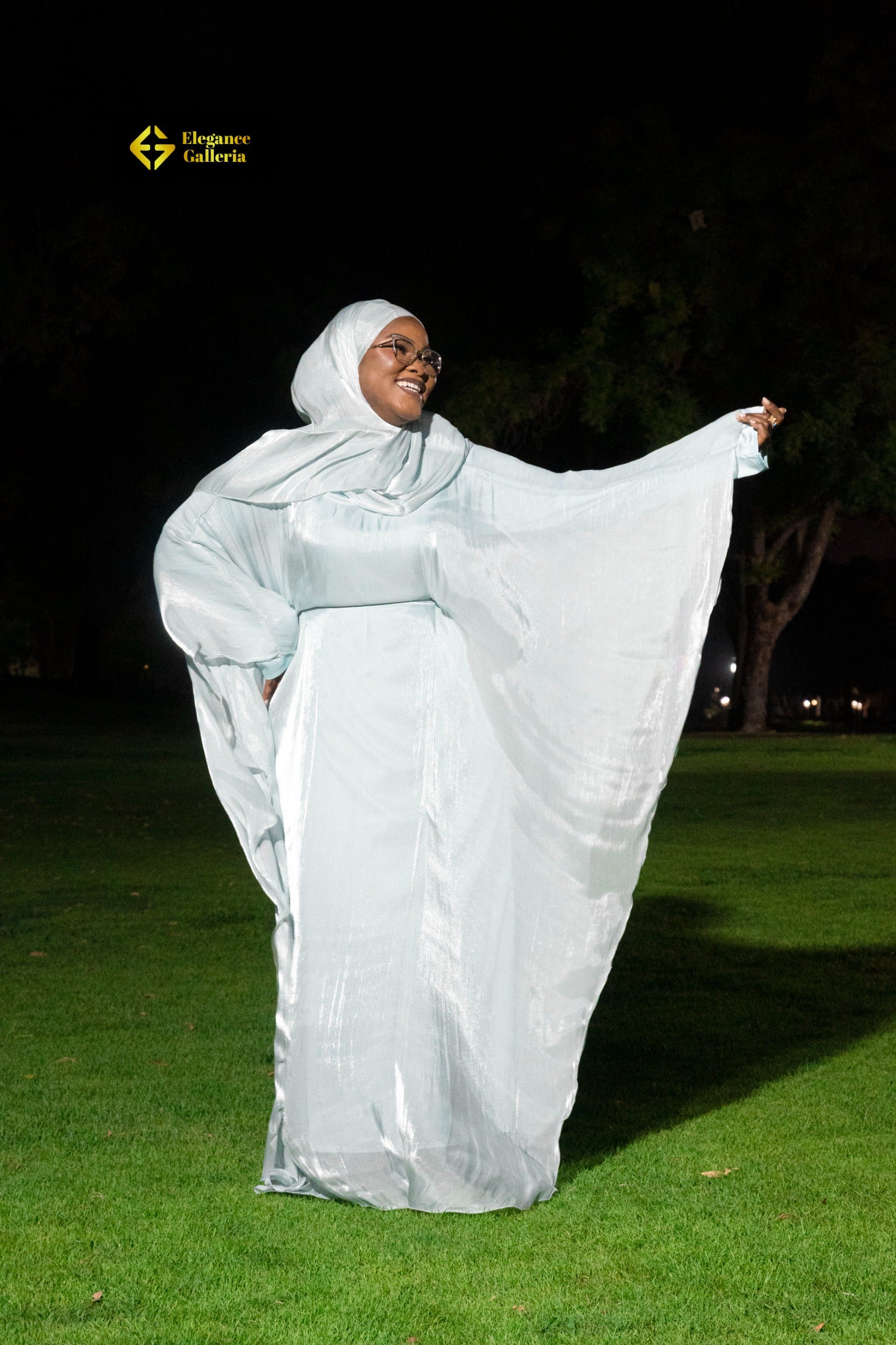 Graceful Organza Butterfly 2 piece Abaya