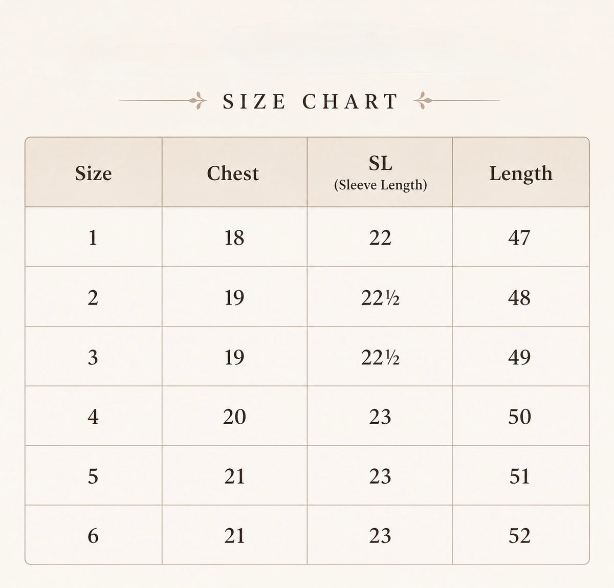 Size Chart
