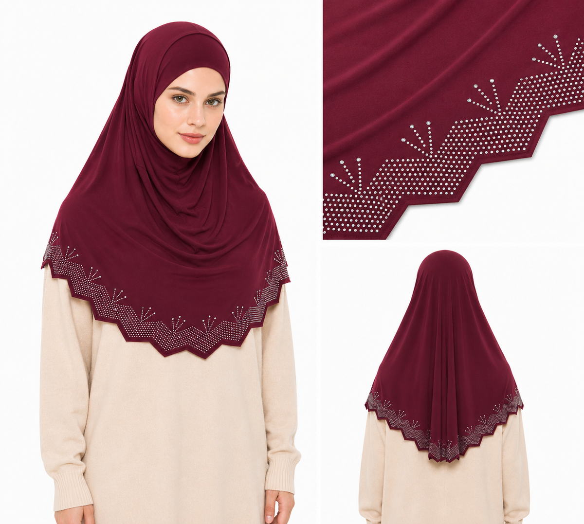 Stretchy one piece hijab designed for a comfortable secure fit