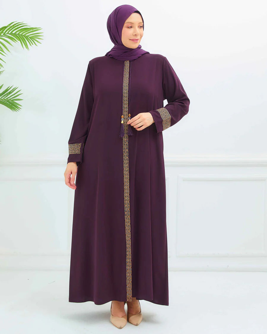 Zeenat embroidered Medina Silk abaya for women